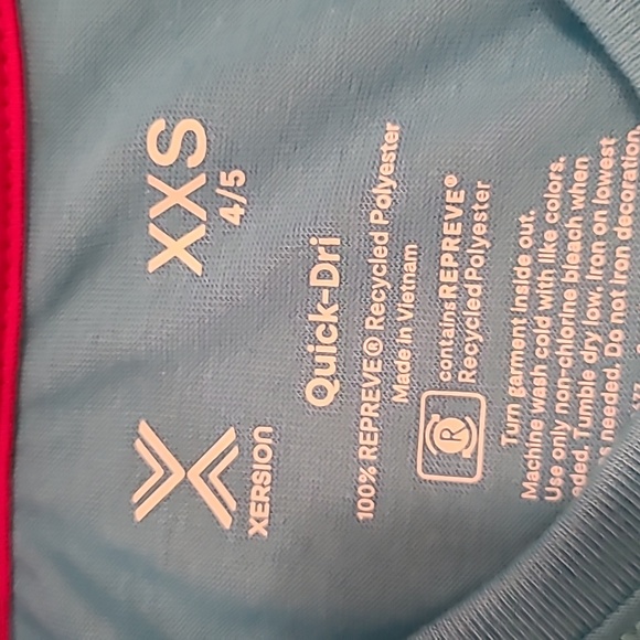 2 XERSION GIRLS SHORT SLEEVE TEE SHIRTS BLUE WORK HARD AND GRAY STRONG SIZE XXS - Picture 4 of 12